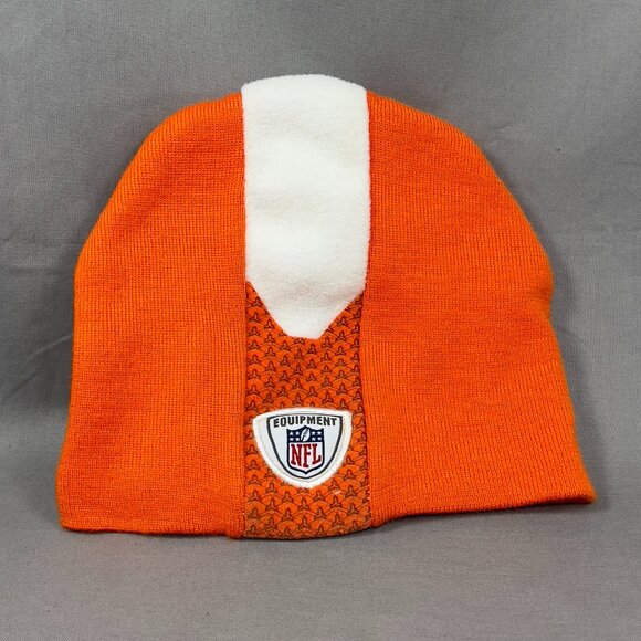 Chicago Bears NFL Beanie Skull Cap Hat Reebok Orange Ski Knit Winter Stripe Mens - Picture 6 of 14